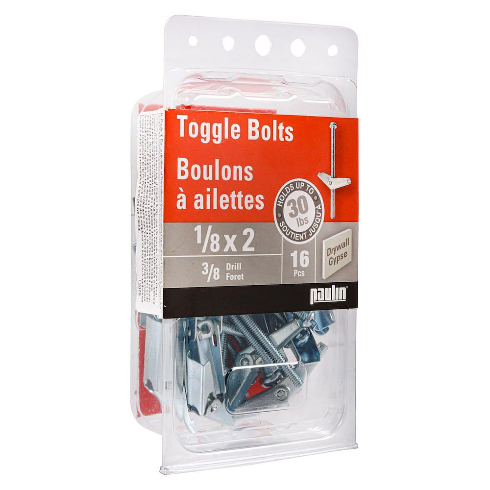 Paulin 1/8 x 2inch Toggle Bolts 16pcs The Home Depot Canada