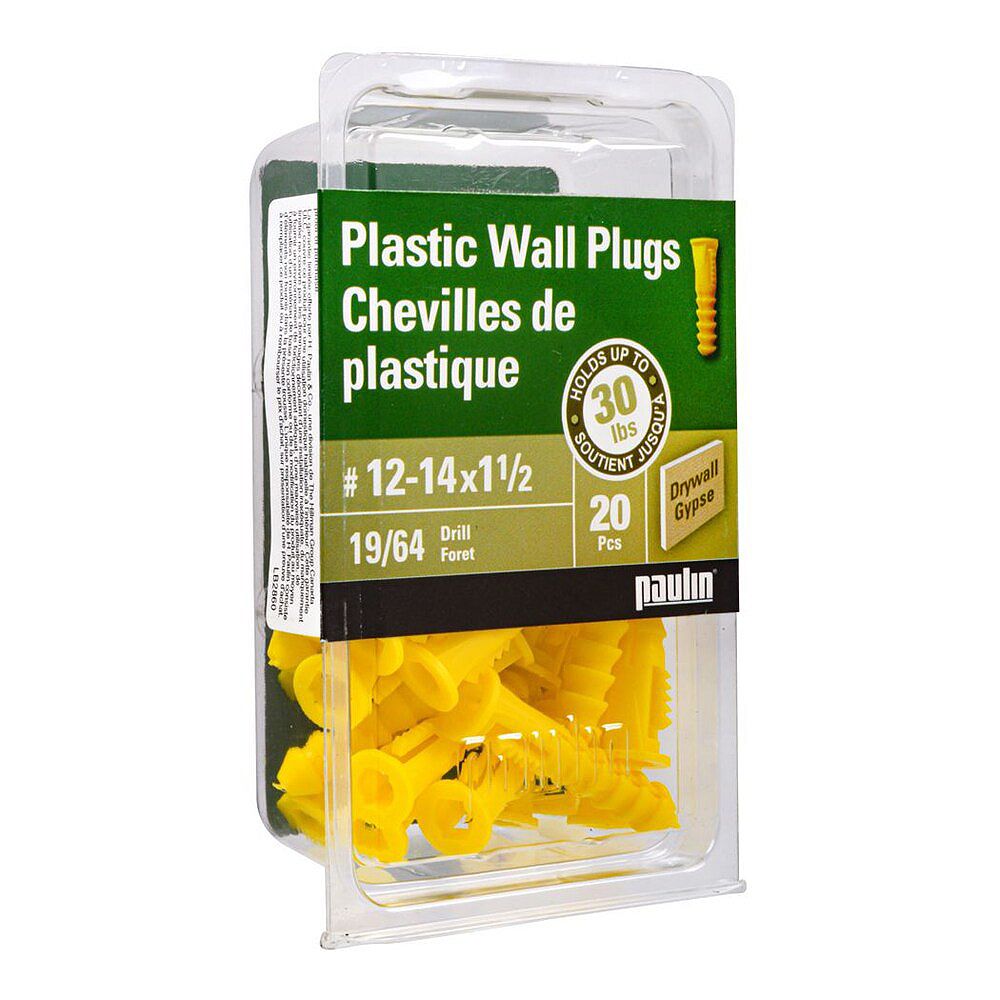 Paulin 1214x11/2inch Yellow Plastic Anchors 20pc The Home Depot