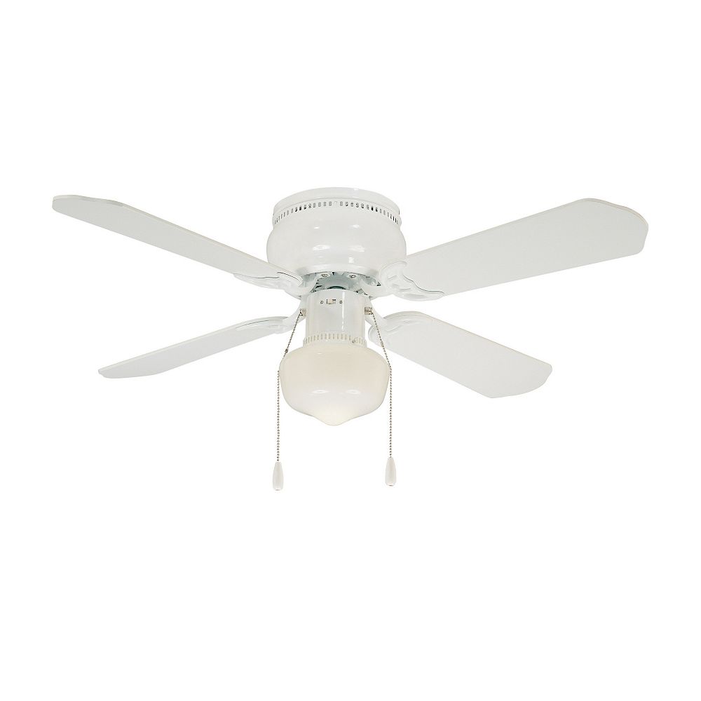 Hdg Littleton 42 Inch Indoor White Ceiling Fan With Led Light The Home Depot Canada