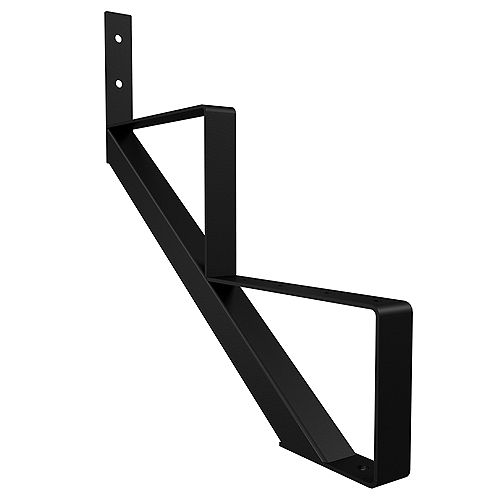 2-Step Steel Stair Riser in Black (Includes 1 Stair Stringer)