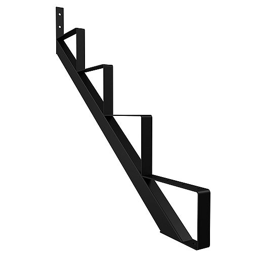 4-Step Steel Stair Riser in Black (Includes 1 Stair Stringer)