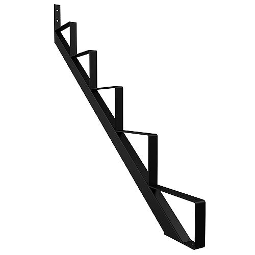 5-Step Steel Stair Riser in Black (Includes 1 Stair Stringer)