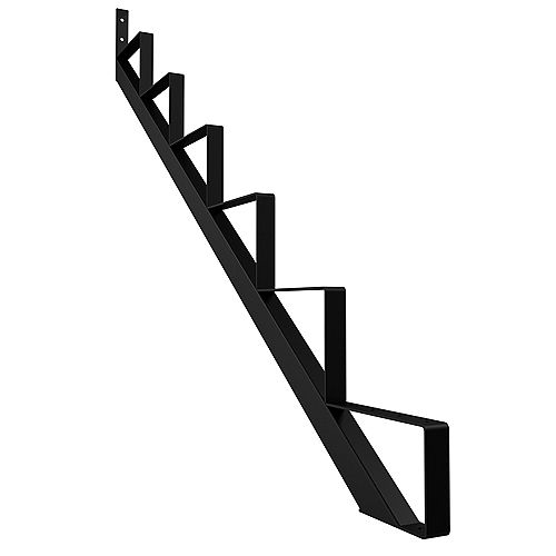 6-Step Steel Stair Riser in Black (Includes 1 Stair Stringer)