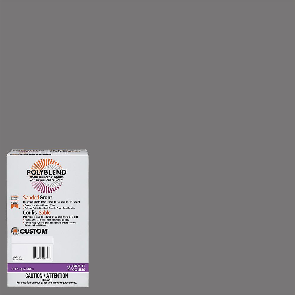 Custom Building Products Polyblend #19 Pewter 7 lb. Sanded Grout | The