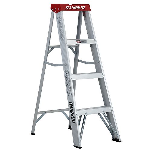 Featherlite 4 ft. Lightweight Grade III Aluminum Step Ladder with Slip-Resistant Rubber Feet