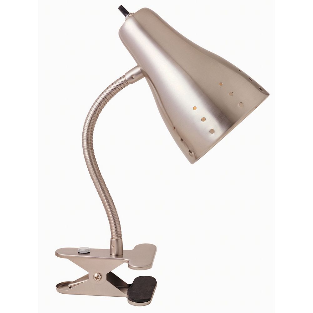 Hampton Bay 13 7 8 Inch Satin Chrome Clip Lamp The Home Depot Canada 8 Inch Satin Chrome Clip Lamp, Clamp On Lights Home Depot