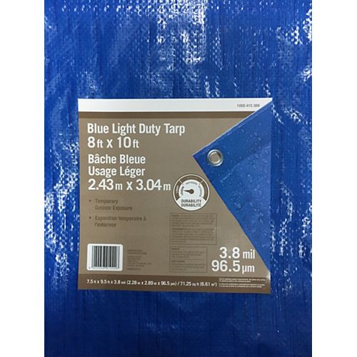 HDX 8 ft. x 10 ft. Blue Light Duty Tarp