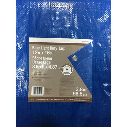 HDX 12 ft. x 16 ft. Blue Light Duty Tarp