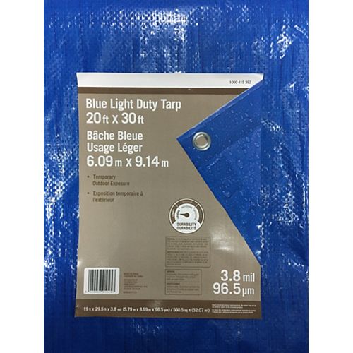 20 ft. x 30 ft. Light Duty Tarp in Blue