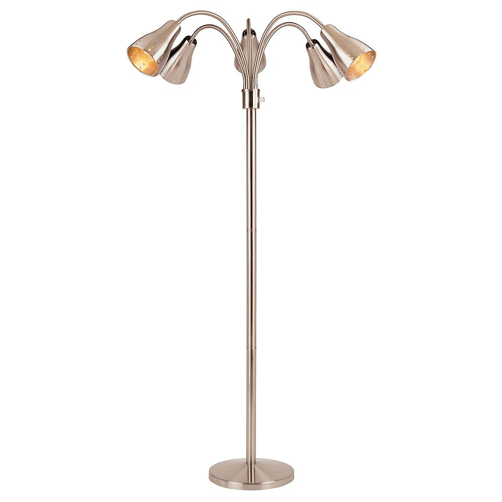 Hampton Bay Satin Nickel 5 Light Floor Lamp The Home Depot Canada Hampton Bay Satin Nickel 5 Light Floor