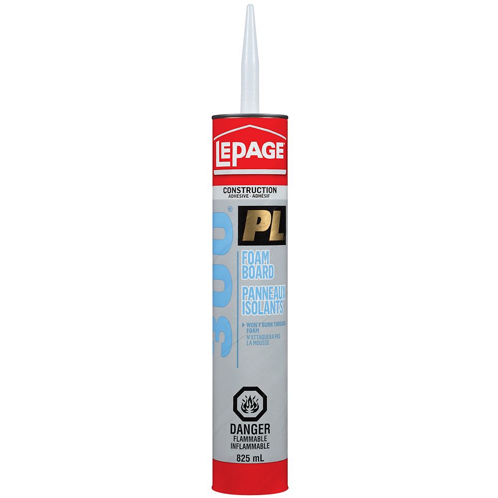 LePage PL 300 825mL Foamboard Adhesive The Home Depot Canada