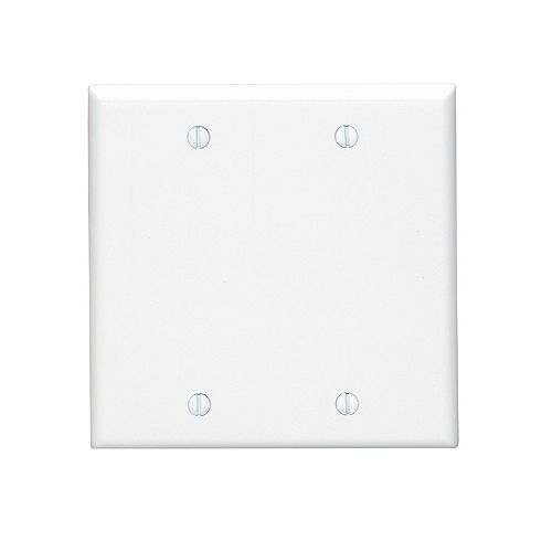 Double Blank Wall Plate - White