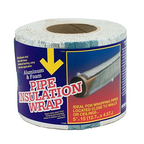 Foam Pipe And Duct Wrap 5 inchX15 foot