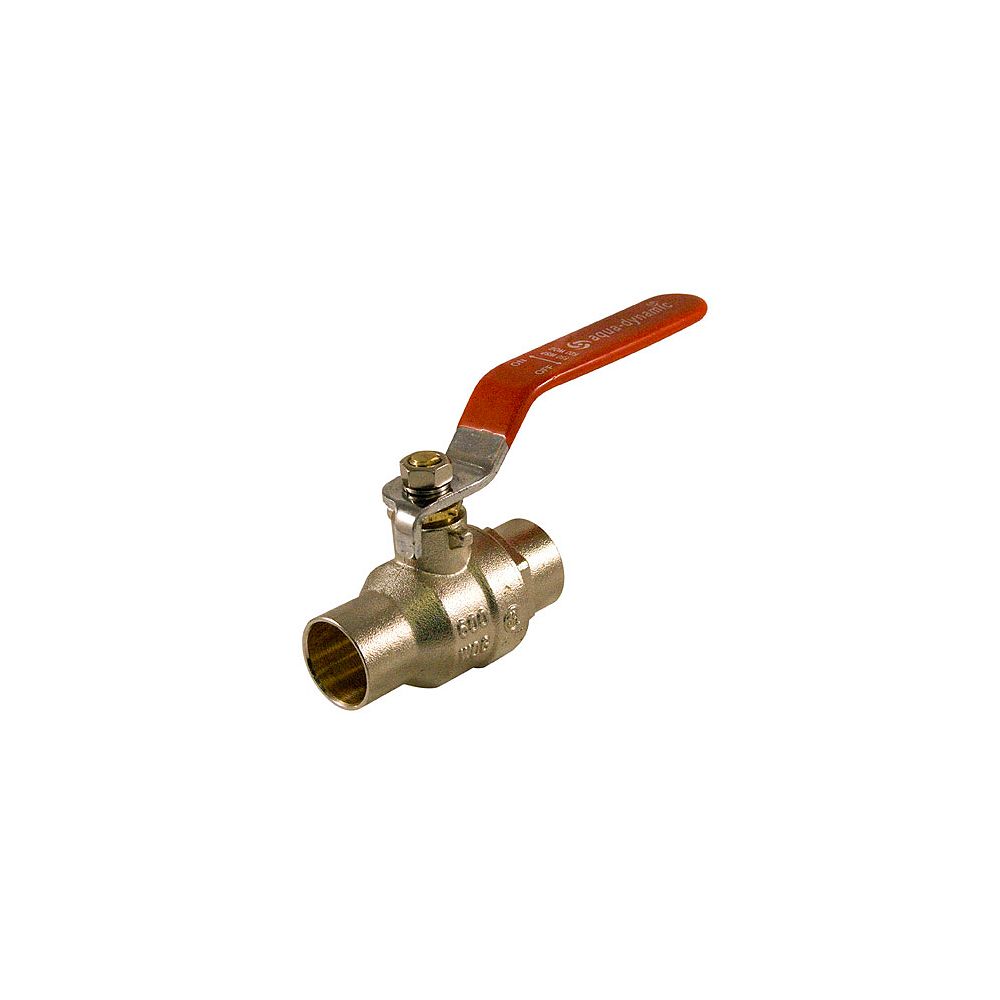 Aqua-Dynamic Ball Valve 1 Inch Solder Chrome Plated Brass Full Port ...