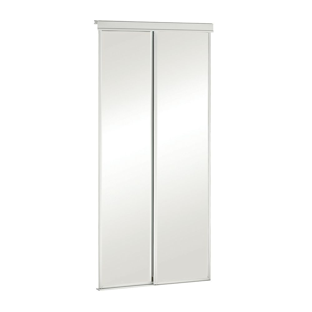 Veranda 48 Inch White Framed Mirrored, How Much Do Sliding Mirror Closet Doors Cost