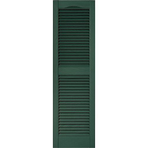 15-inch x 43-inch Louvered Shutter in Forest Green