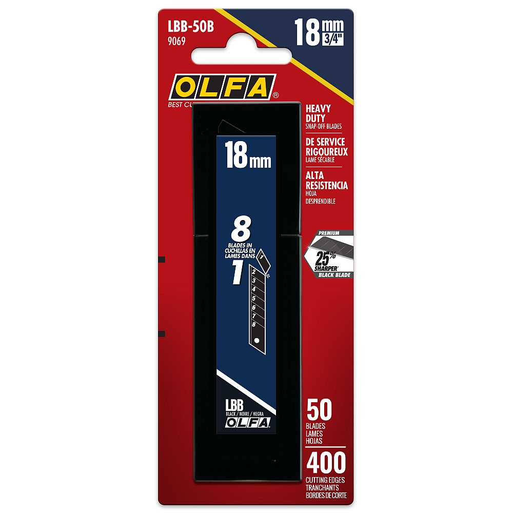 Olfa 18mm SnapOff UltraSharp Black Blades, 50 pack The Home Depot