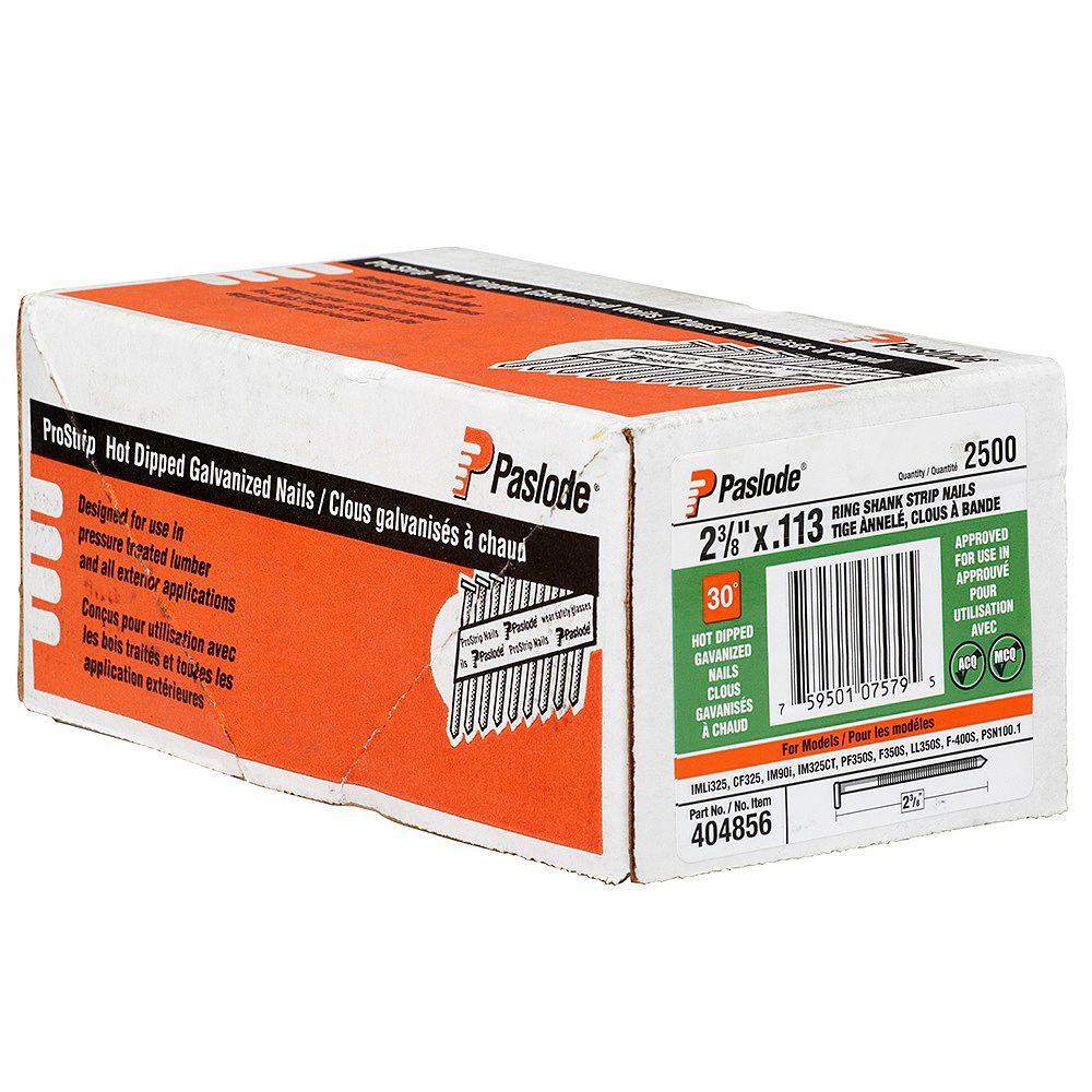 Paslode .113 X 23/8" Ring shank Hot Dipped Galvanized Framing Strip