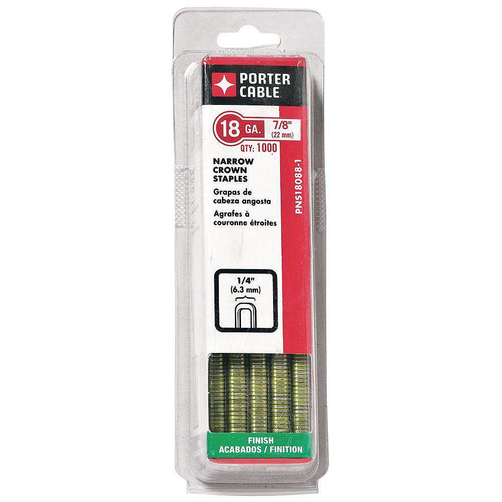 PORTERCABLE 18Gauge x 7/8inch Narrow Crown Staple 1000 per Box The