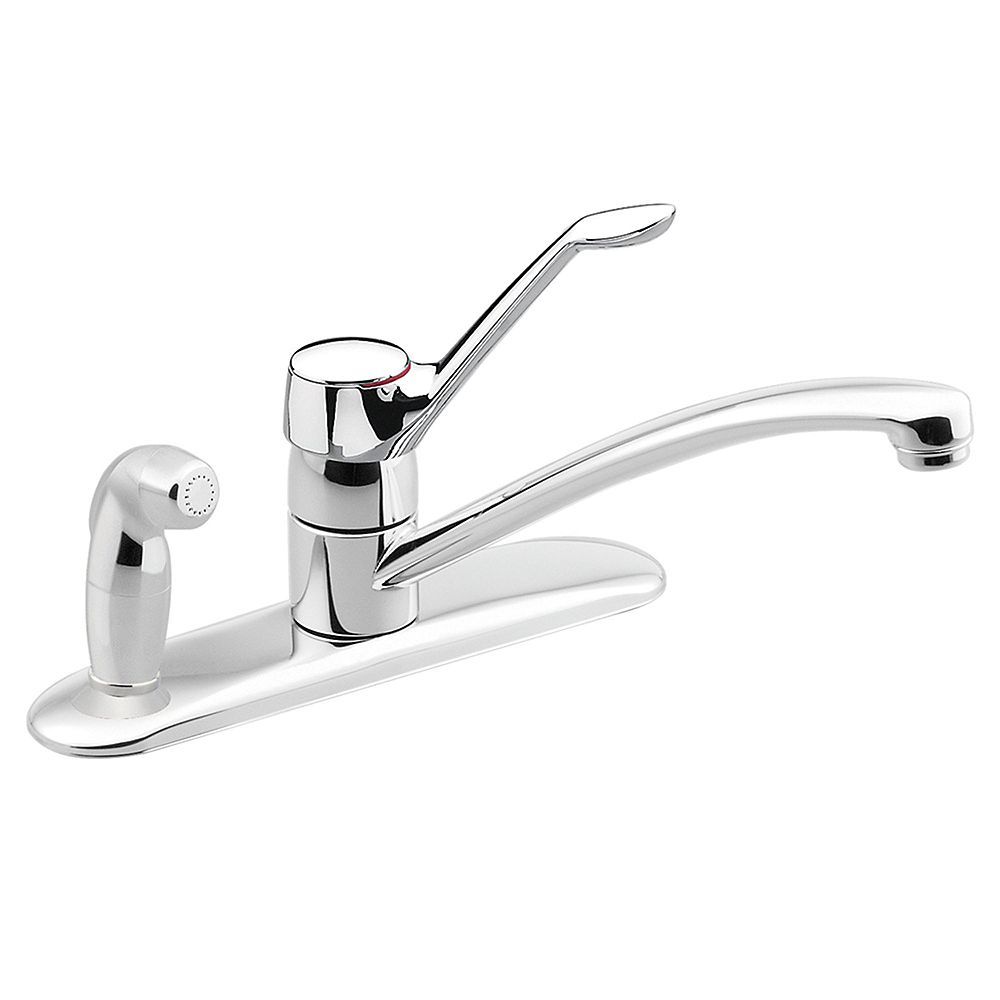 Moen Manor Single Handle Kitchen Faucet With Side Sprayer And Hydrolock In Chrome The Home Depot Canada