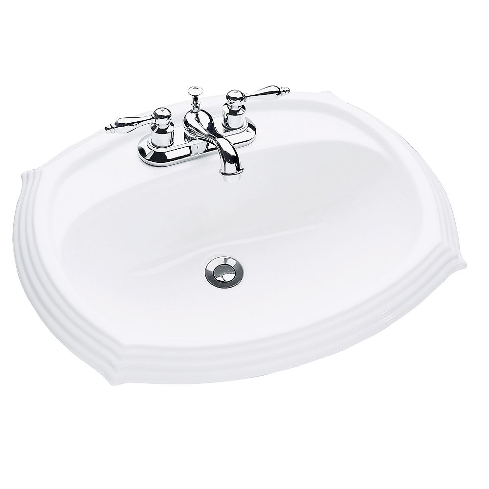 Glacier Bay Regent Oval Drop In Bathroom Sink In White The Home Depot Canada