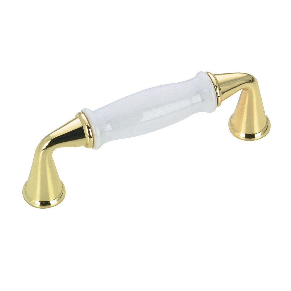 Richelieu 3 in (76.2 mm) CentertoCenter Brass, White Traditional Pull The Home Depot
