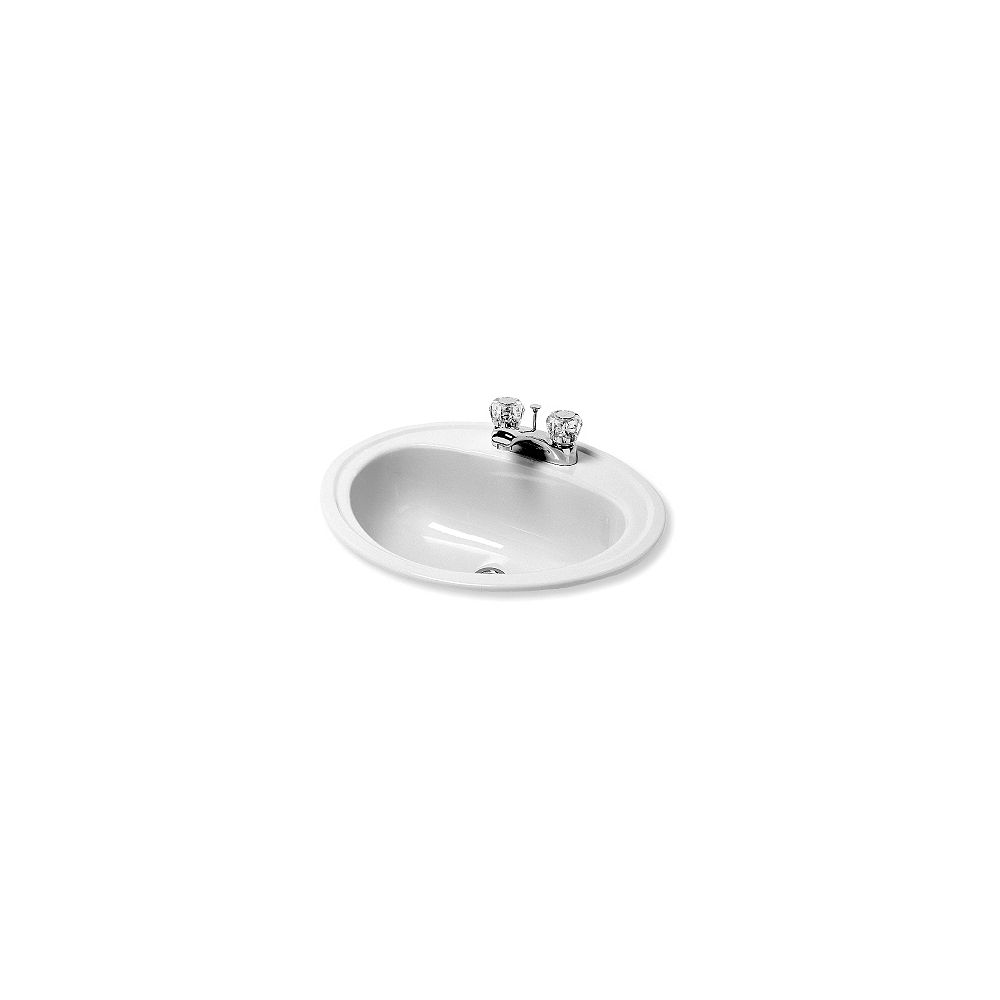 Crane Townley 19 Inch Round Bathroom Sink Basin With 4 Inch Centres In White The Home Depot Canada