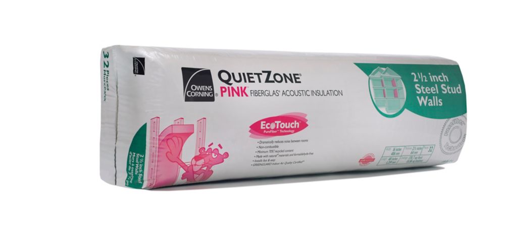 Owens Corning QuietZone EcoTouch PINK FIBERGLAS Acoustic Insulation 16 ...