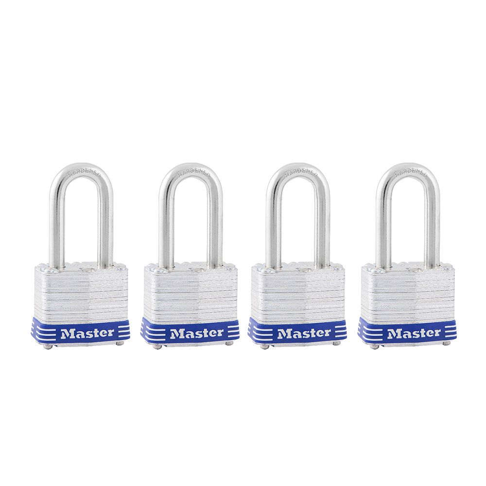 Master Lock 11/2 inch Long Shackle Laminated Padlock (4Pack) The