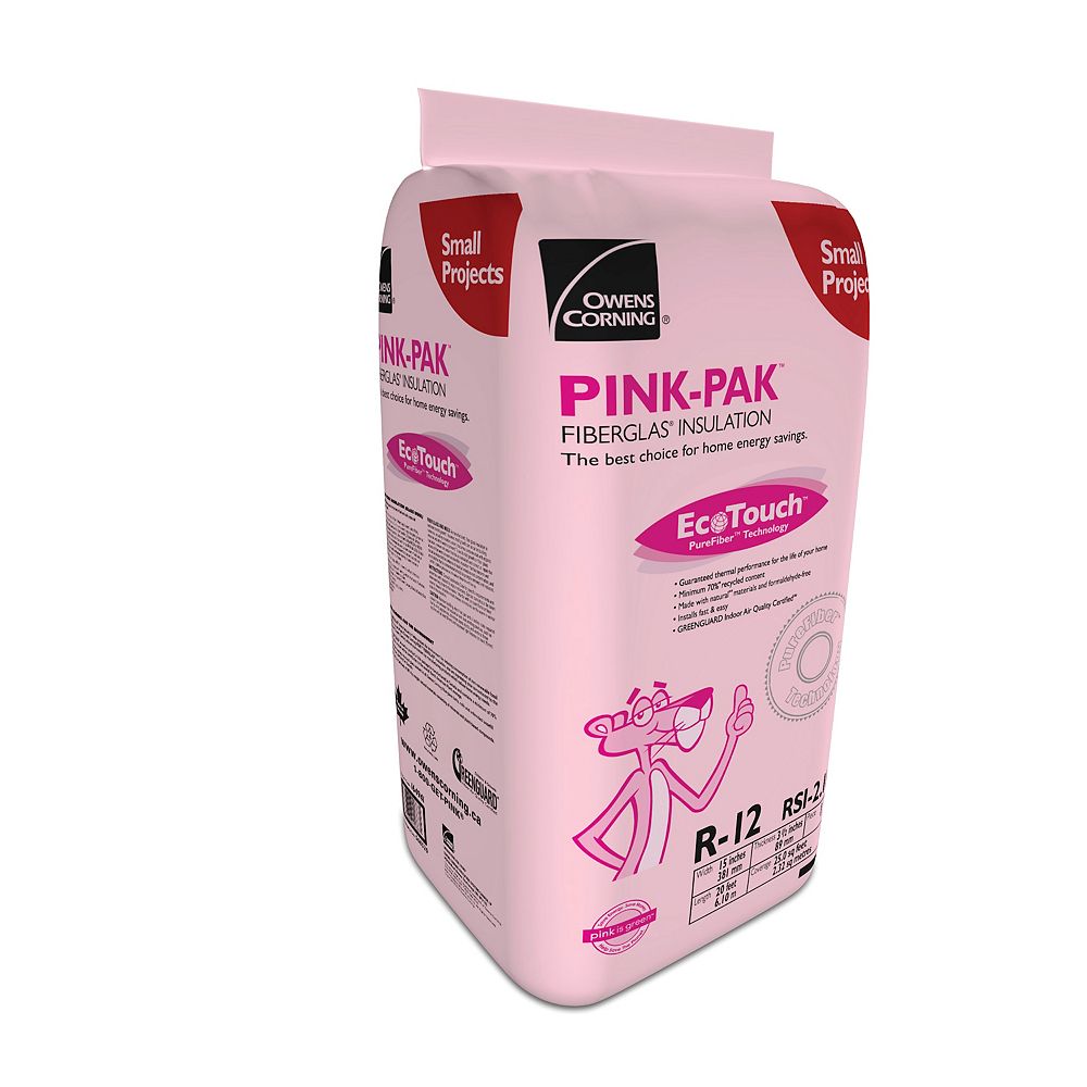 Owens Corning Owens Corning R 12 Pink Pak Ecotouch Pink Fiberglas Insulation 15 Inch X 20 The Home Depot Canada