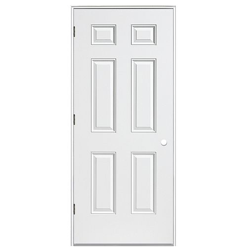 32-inch x 80-inch 6 Panel Primed Steel Prehung Front Door