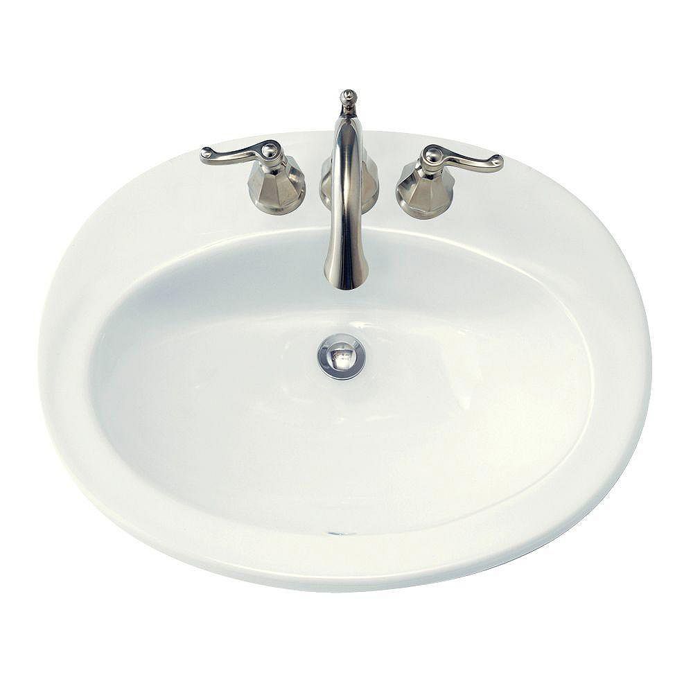 American Standard Piazza Oval Bathroom Sink With 4 Inch Centres In White The Home Depot Canada