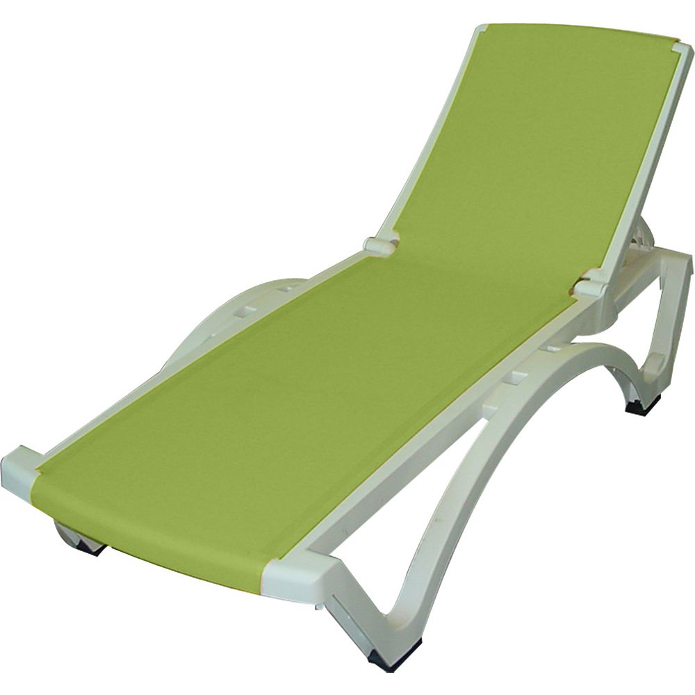 Gracious Living Outdoor Baja Lounge in White/Apple Green The Home Depot Canada