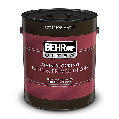 Exterior Matte Paint & Primer in One - Ultra Pure White, 3.79L