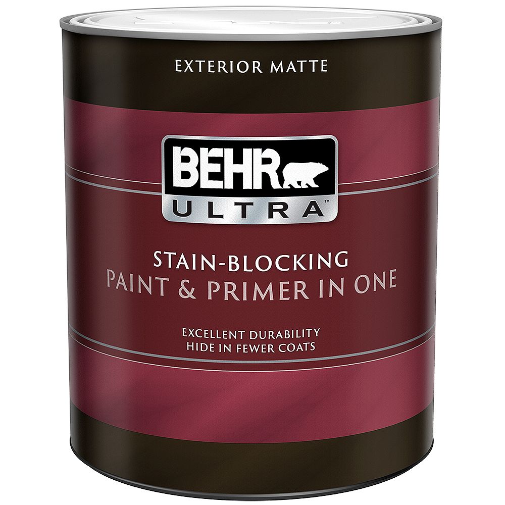 BEHR ULTRA ULTRA Peinture et apprêt en un extérieur fini mat Blanc