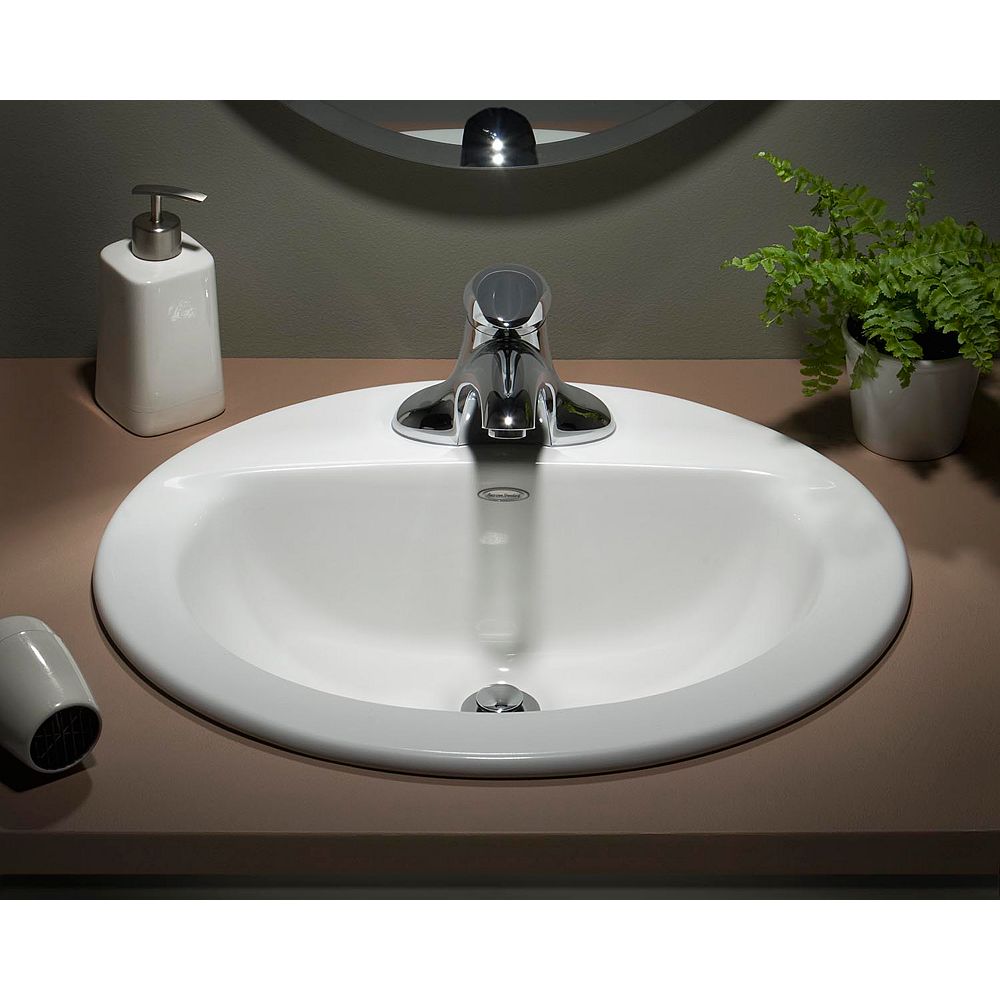 American Standard Colony 4 Inch Oval Countertop Sink Basin In White The Home Depot Canada