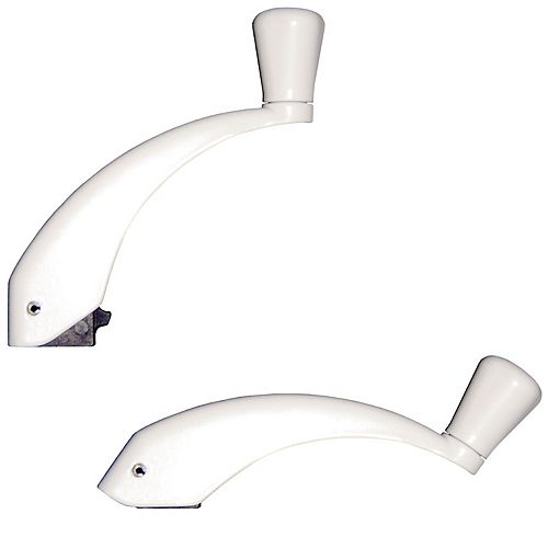 Fold Down Window Handle in White (2-Pack)