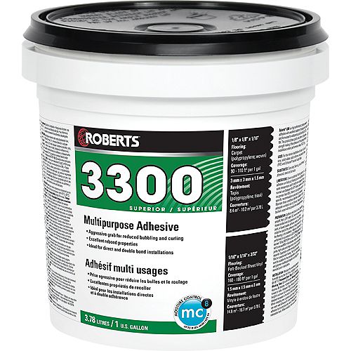 3300 Max, 3.78L Performance+ Carpet and Sheet Vinyl Flooring Adhesive and Glue