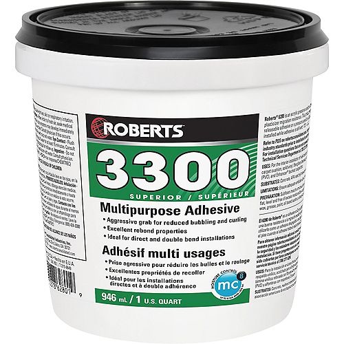 3300 Max, 946mL Performance+ Carpet and Sheet Vinyl Flooring Adhesive and Glue