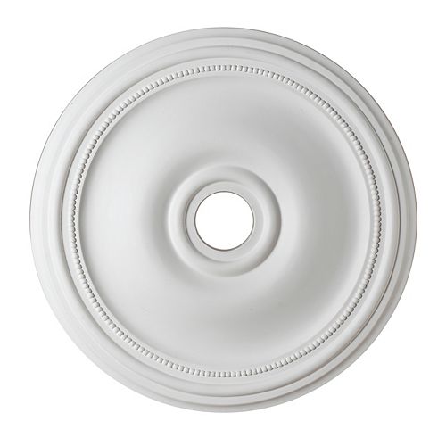 24-inch Medallion Fixture Accent with Bead Pattern in Matte White Finish