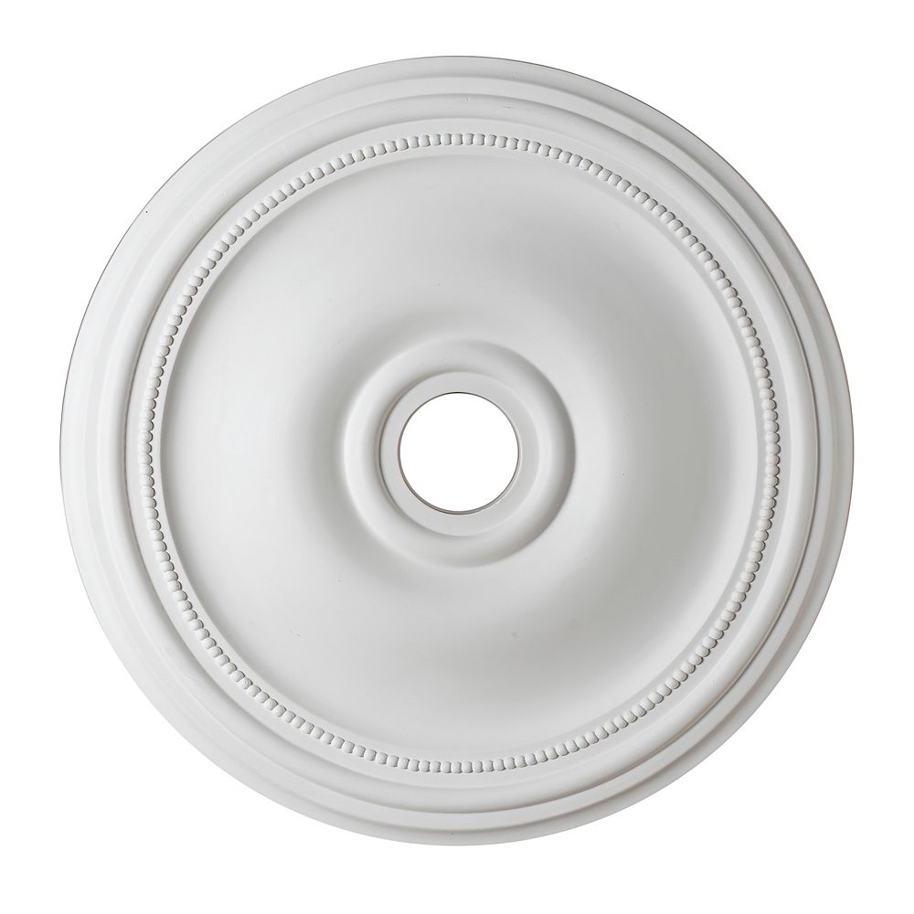 Hampton Bay 24 Inch Medallion Fixture Accent With Bead Pattern In Matte White Finish The Home Depot Canada Hampton Bay 24 Inch Medallion Fixture, Modern Ceiling Medallions Canada