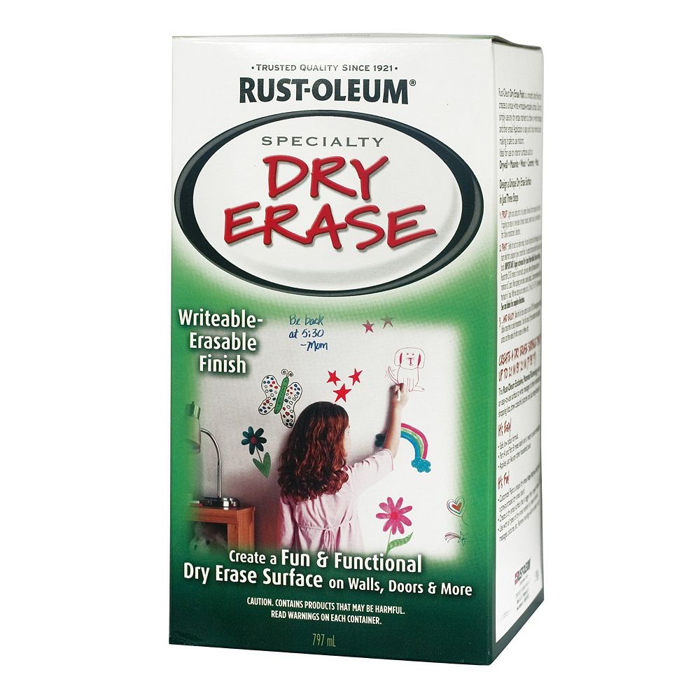 RustOleum Specialty Dry Erase Paint Kit in White, 797 mL The Home Depot Canada