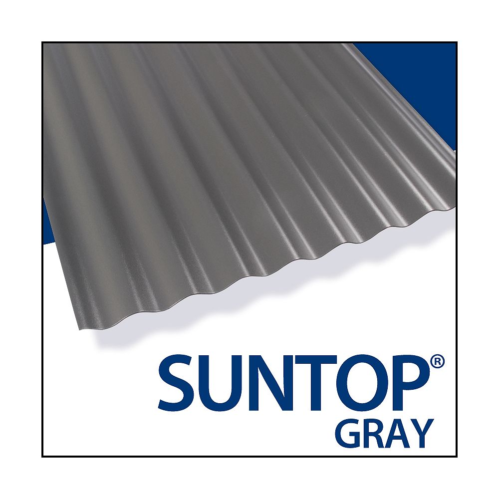Suntop Castle Grey 12 Feet The Home, Home Depot Corrugated Pvc Roofing
