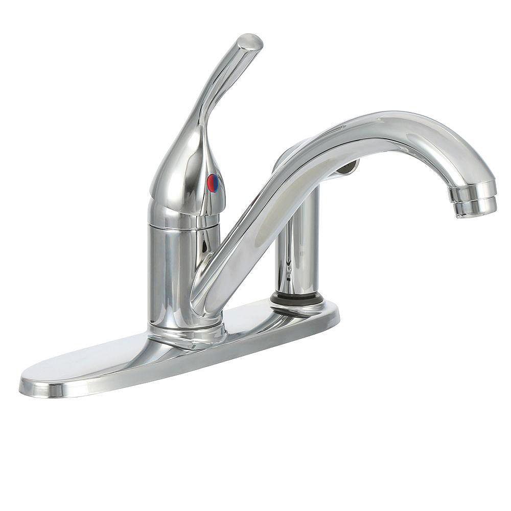 Delta Classic Single Handle Kitchen Faucet With Integral Spray Chrome The Home Depot Canada