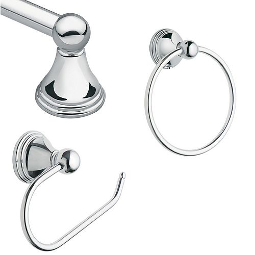 Preston Decorative Bath Accessory Kit in Chrome (3-Piece)