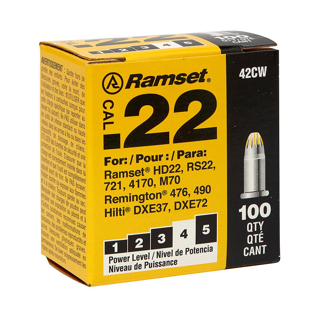 Ramset .22 Caliber Single Shot Yellow Load (100Pack) The Home Depot