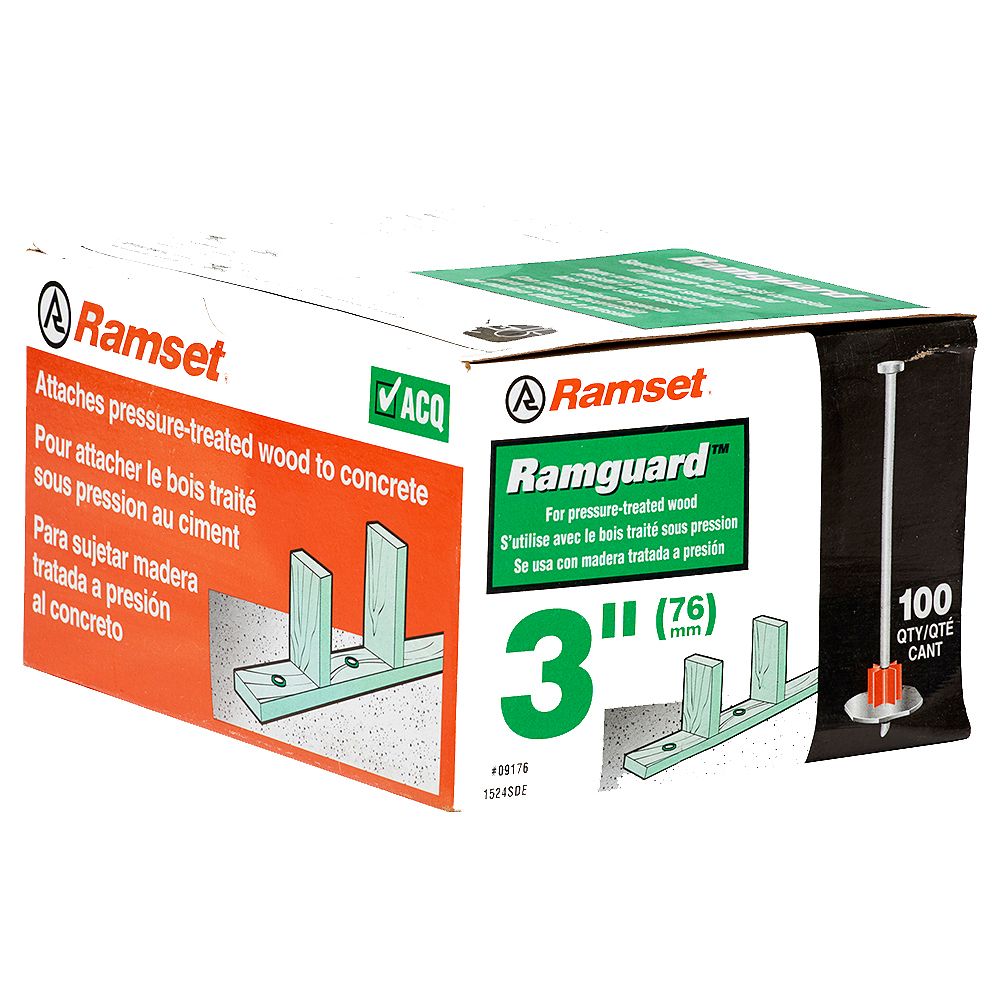 Ramset 3" Washered Ramguard Pin (ACQ) (100Pack) The Home Depot Canada