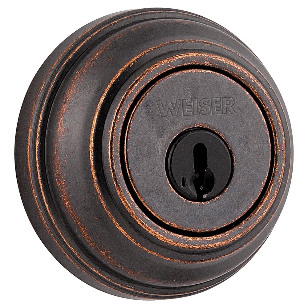 Weiser Collections Rustic Bronze Single Cylinder Deadbolt The Home
