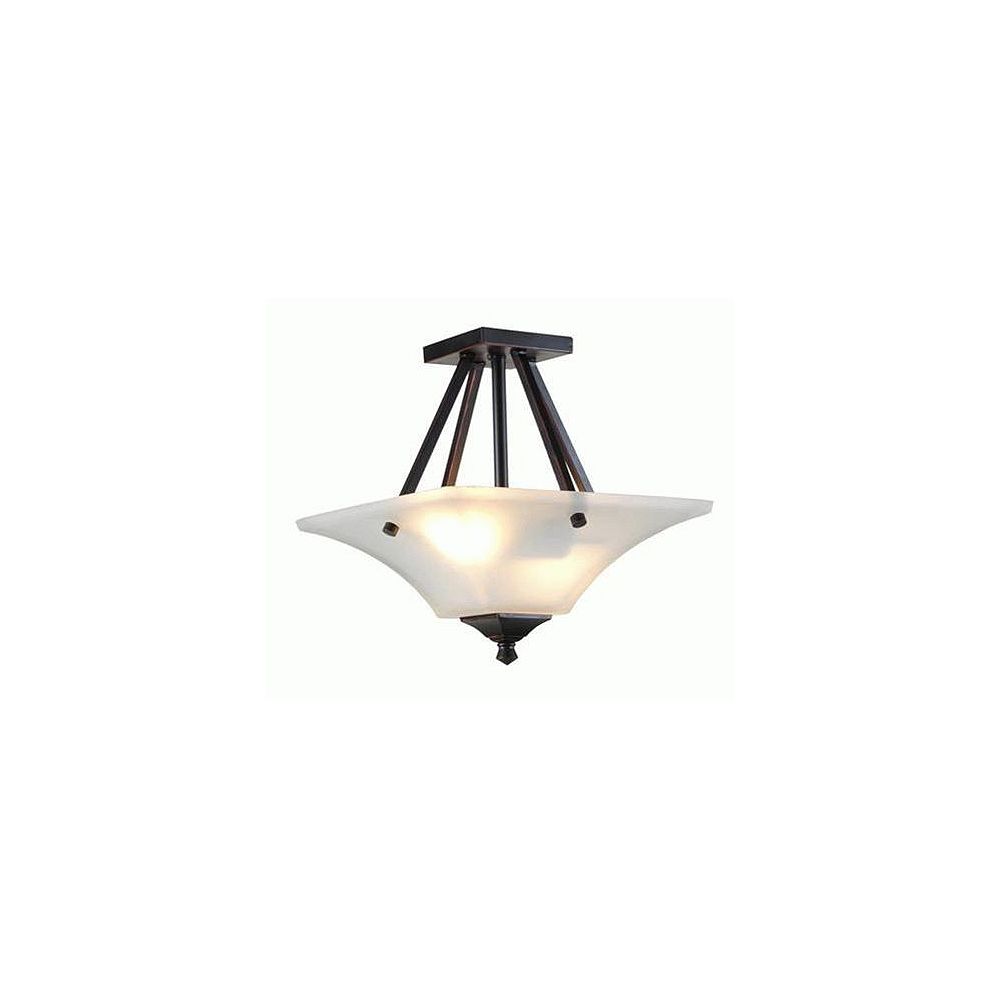 Hampton Bay Abbey Collection 2-Light Semi-Flushmount in ...