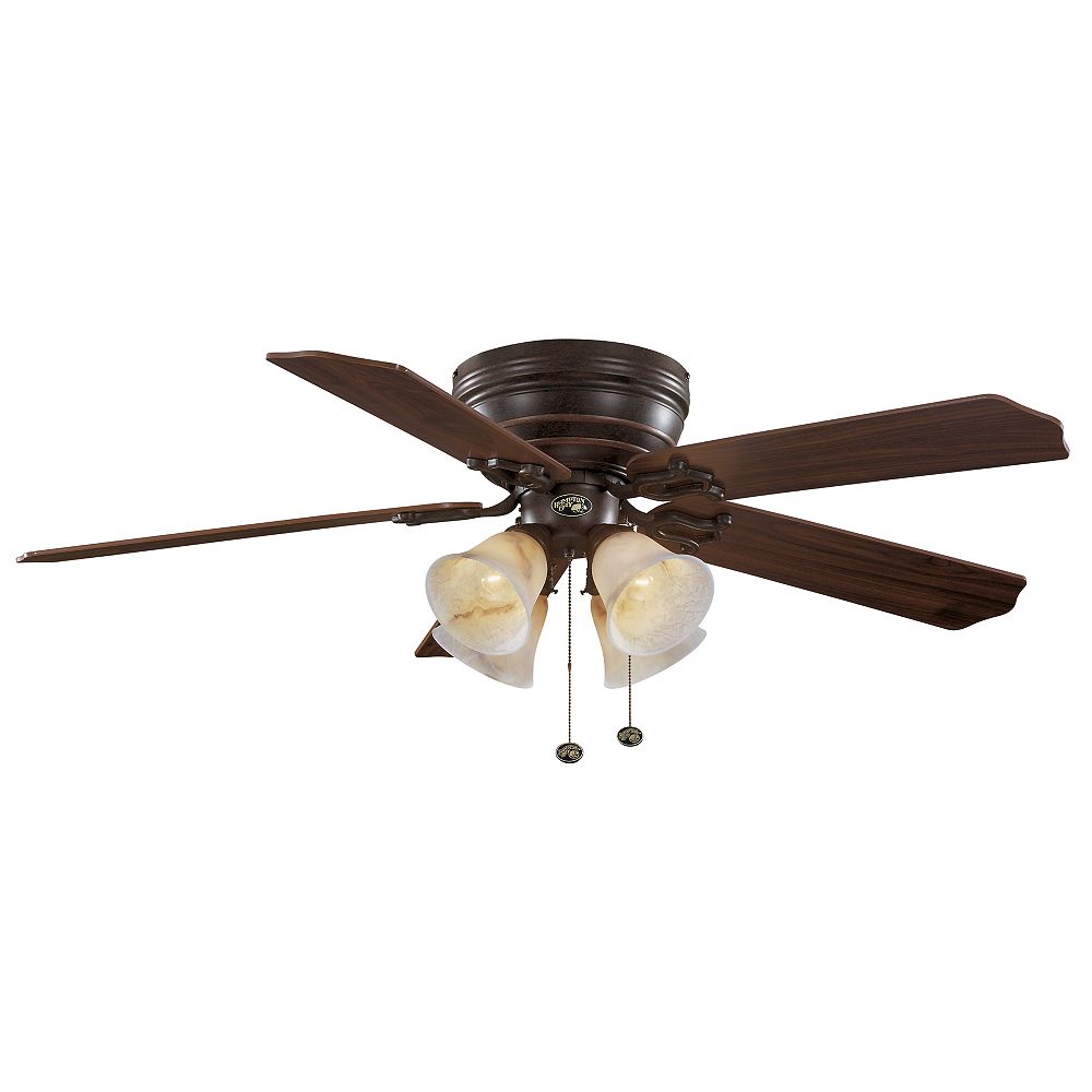 Hampton Bay Carriage House 52 Inch Led Indoor Iron Ceiling Fan With Light Kit The Home Depot Canada